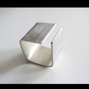 Sterling silver geometric ring, hand made from Etsy